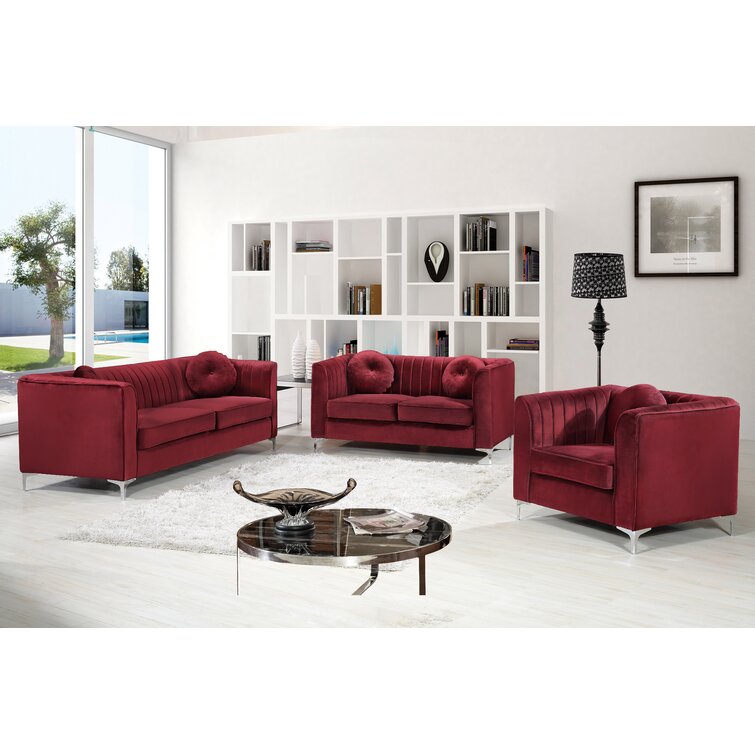 Herbert 3 - Piece Velvet Living Room Set